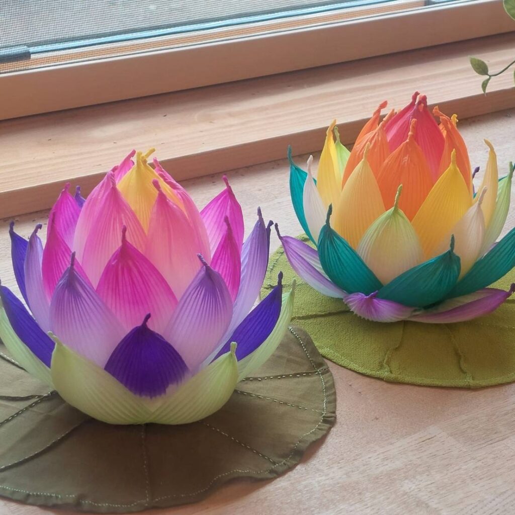 【🌱esora講座】美しく灯る癒やしの灯り♪蓮の花ランプシェード作り